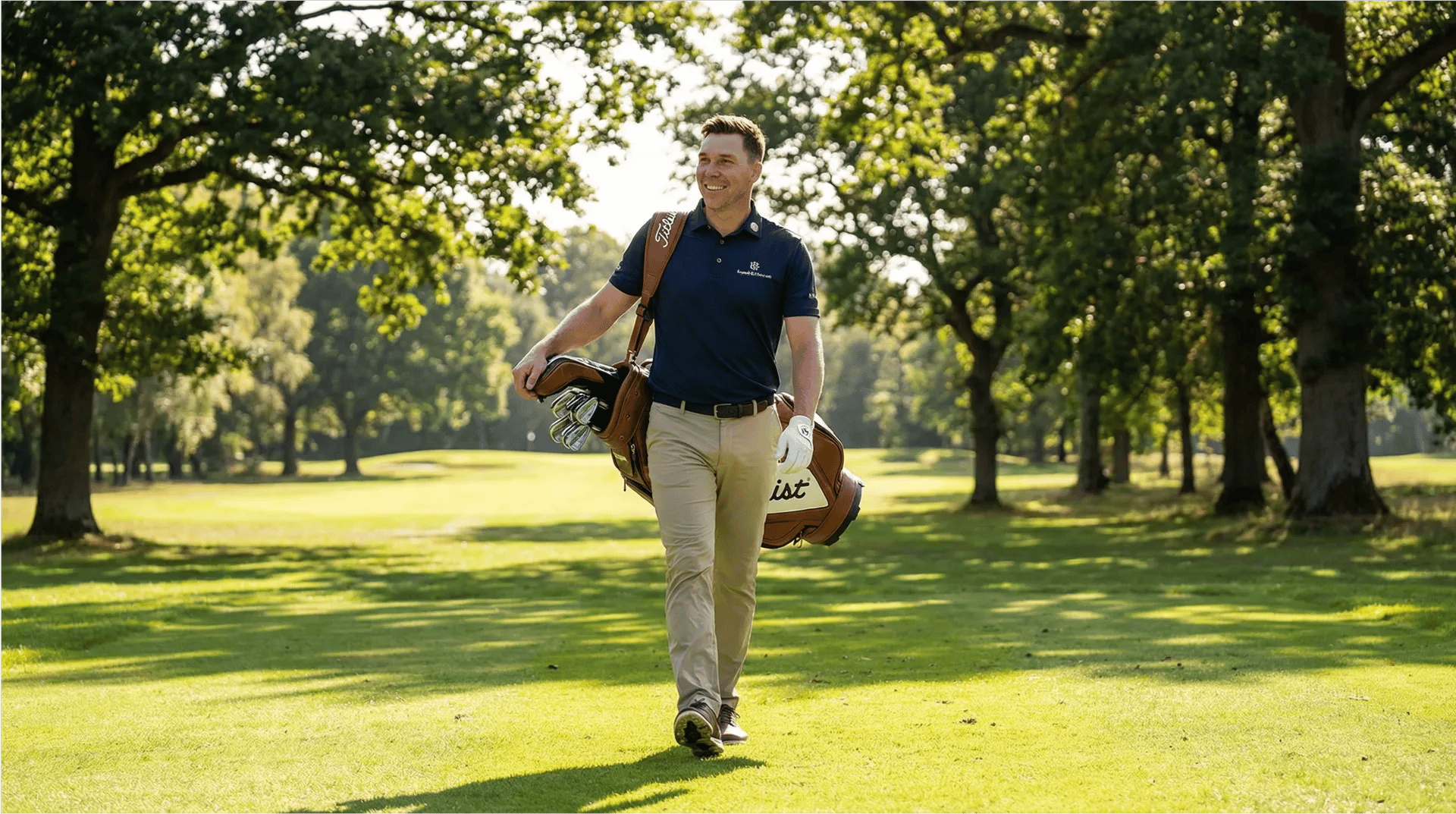 Tadd Bainton walking the golf course